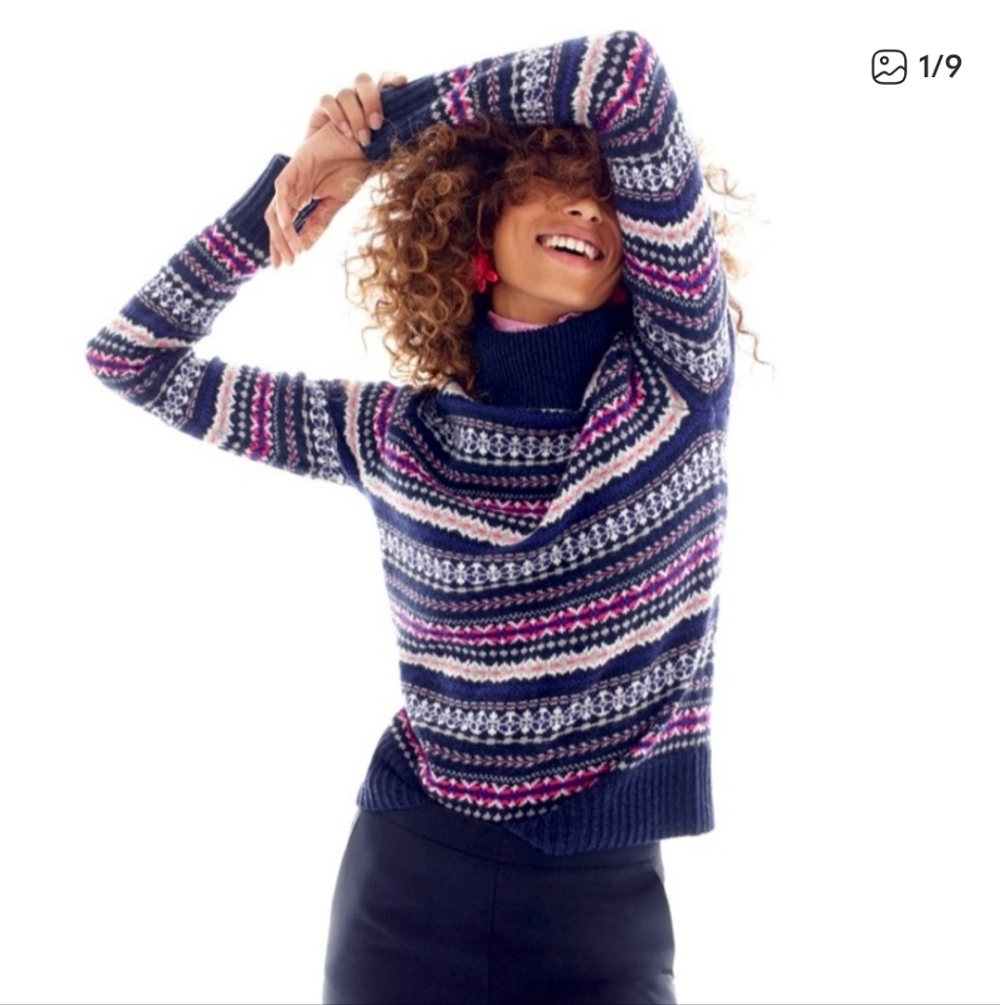 J. Crew women’s Fair Isle Wool Turtleneck Sweater